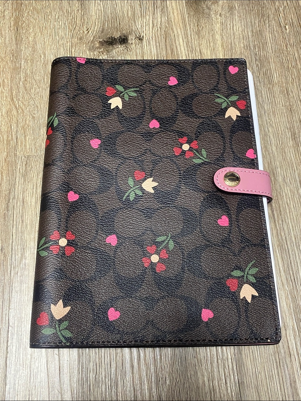 Coach Signature Heart Petal Notebook